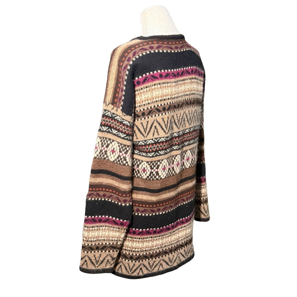 Valerie Stevens Fair Isle Sweater Women S Lambswool Angora Cozy Nordic Apres Ski - Picture 5 of 12